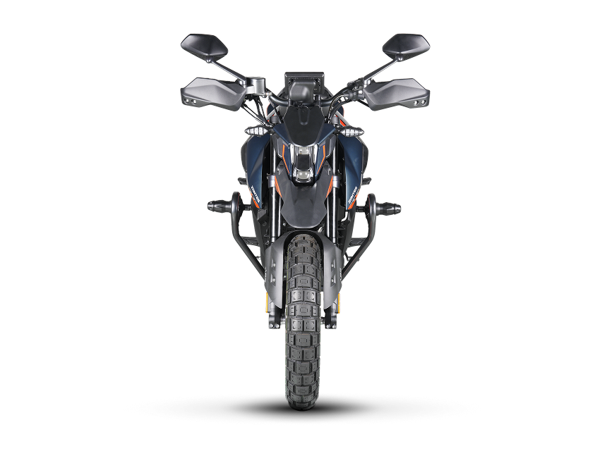 Zontes motos en Uruguay - Zontes 200U de frente con rueda delantera centrada, espejos altos y óptica vertical angulosa.