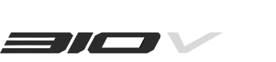 Zontes motos en Uruguay - Logotipo 310 V en tonos oscuros y claros sobre fondo negro.