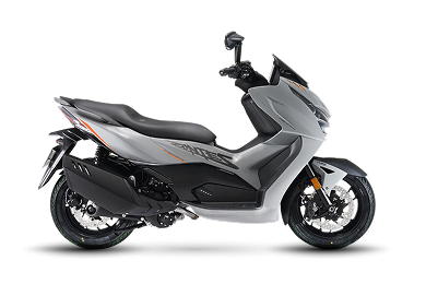 Zontes motos en Uruguay - Scooter Zontes 368D gris con perfil lateral completo, asiento corrido y carroceria de lineas marcadas.