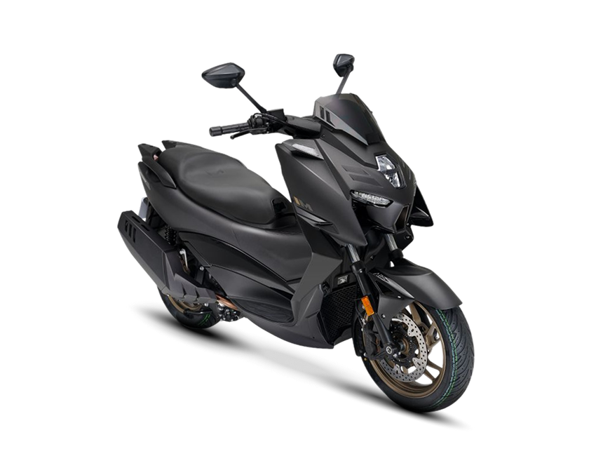 Zontes motos en Uruguay - Scooter 368M negro en posicion diagonal con superficies tensas y presencia compacta. Zontes motos en Uruguay - Zontes 368M negro con frente y lateral visibles, ruedas color bronce y parte delantera de trazos rectos.